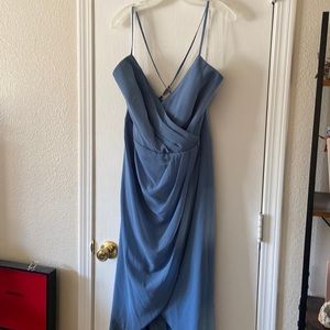 David’s Bridal Steele Blue Bridesmaid Dress